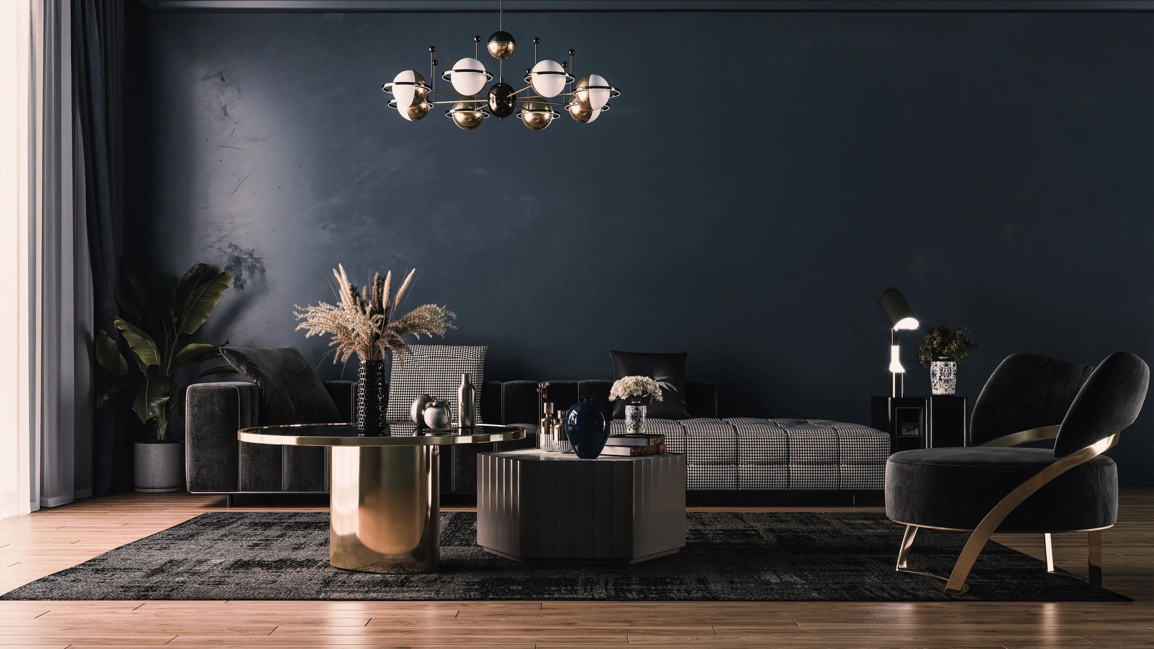 luxury art collection interior