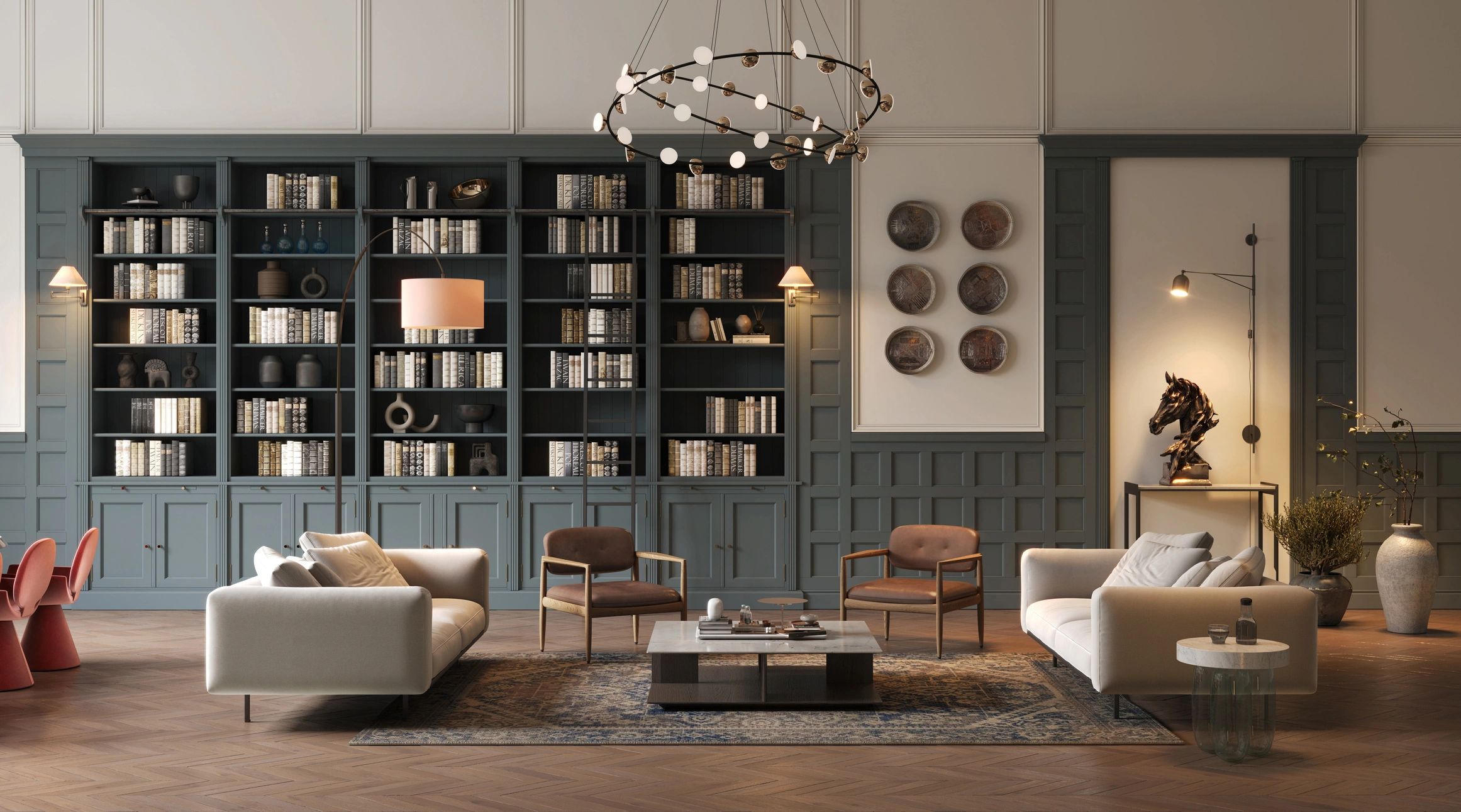 luxury art collection interior